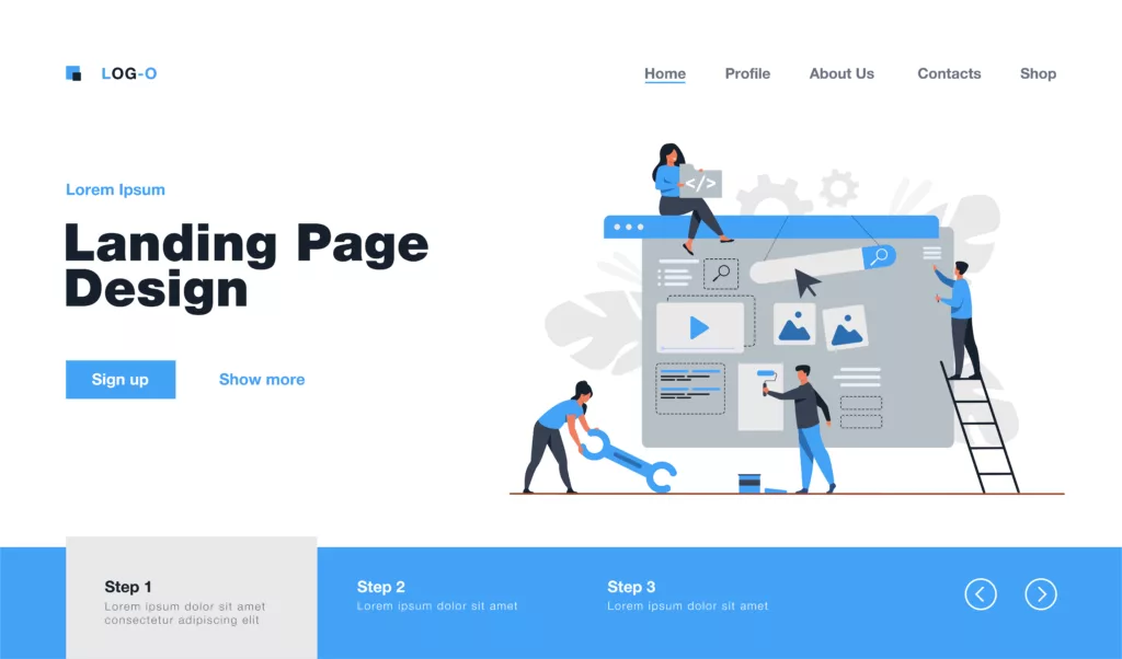 web design example landing page
